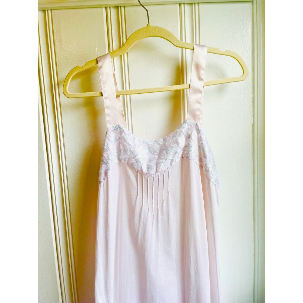 Vintage Hanro of Switzerland Mercerized Cotton Pink Nightgown S Luxury Sleepwear